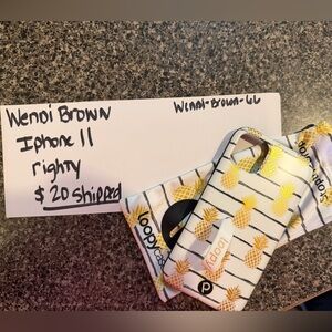 Loopy Case Pineapple Design for iPhone 11 - White and Yellow